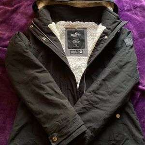 Hollister Dark Gray Hooded Coat